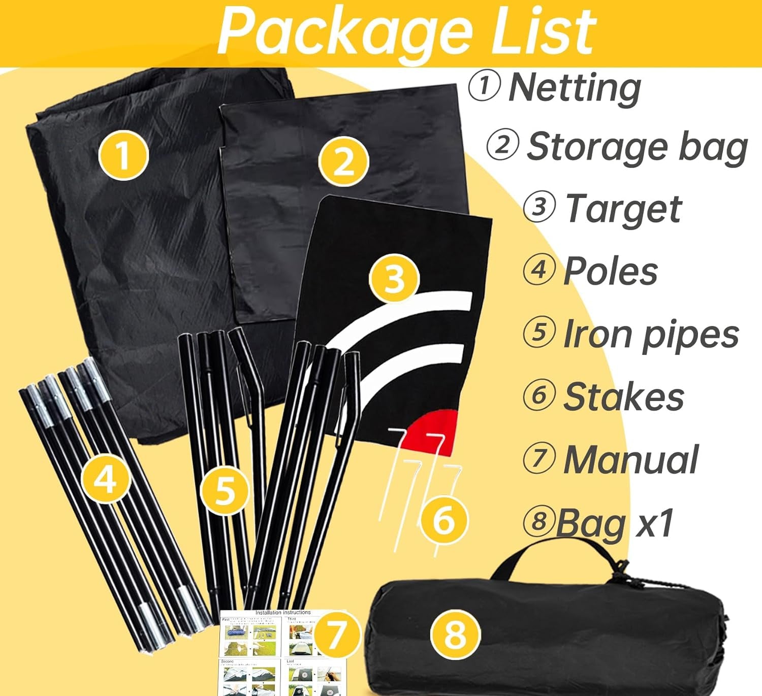 Golf Practice Net Golf Net for Backyard Golf Nets for Indoor Use Driving Range Net Golf Hitting Nets 12X7X6.6FT Home Driving Range Golf Equipment with Target and Carry Bag(Pro White)