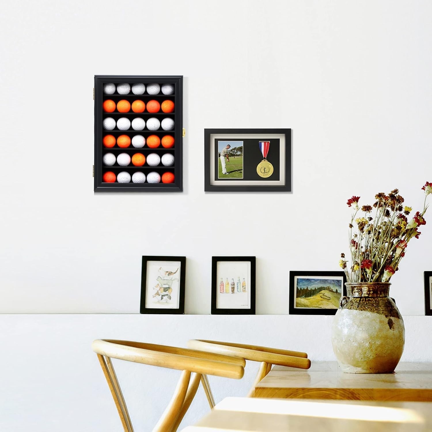 30 Golf Ball Display Case Cabinet Wall,Golf Ball Display Rack,Golf Gift for Golf
