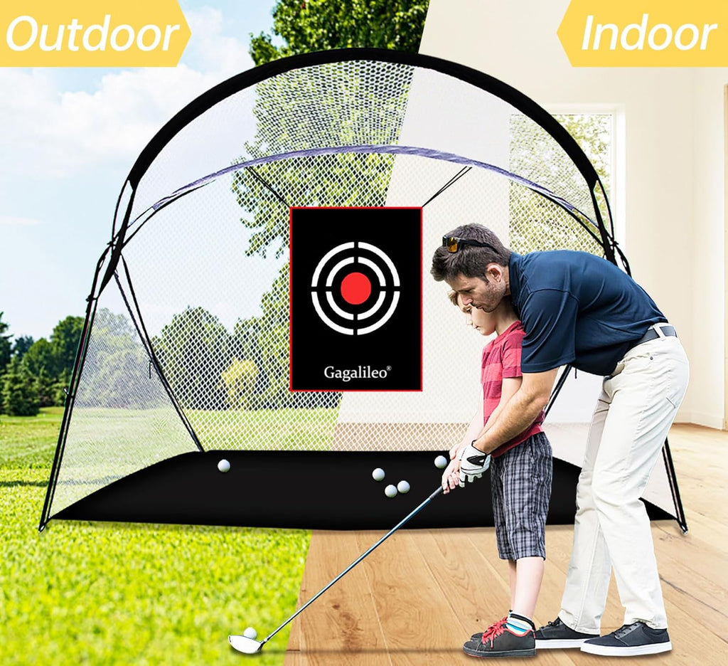 Golf Practice Net Golf Net for Backyard Golf Nets for Indoor Use Driving Range Net Golf Hitting Nets 12X7X6.6FT Home Driving Range Golf Equipment with Target and Carry Bag(Pro White)