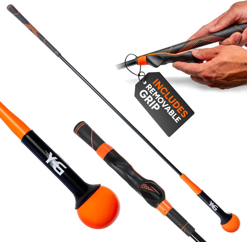 48" Golf Swing Trainer - Golf Swing Training Aid with Removable Golf Grip Trainer Golf Practice Equipment and Essential Golf Training Aid Weighted Golf Swing Trainer W/Golf Grip Training Aid